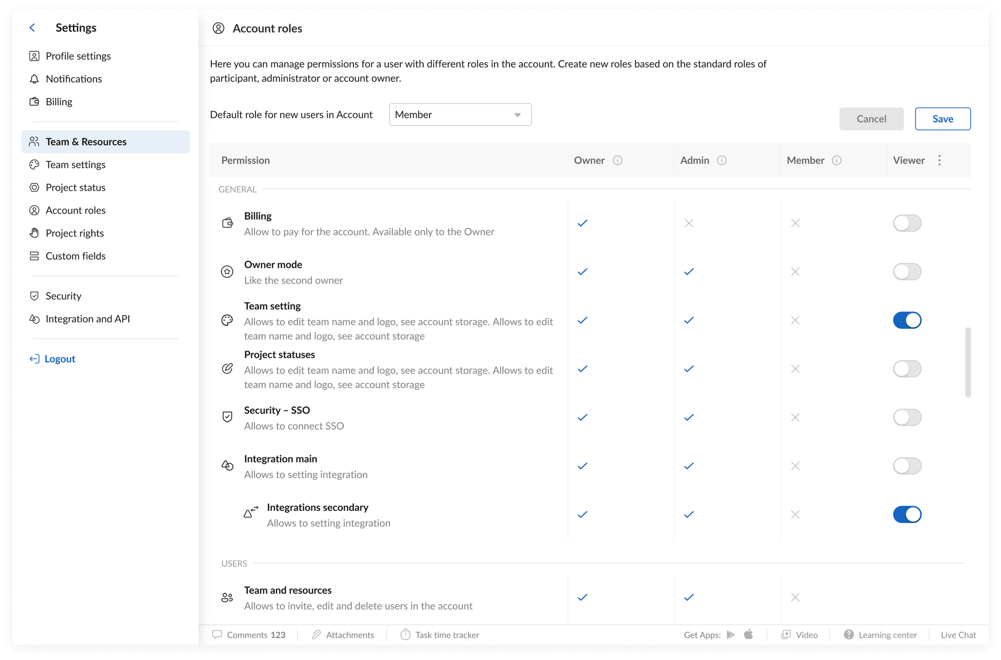 Account Roles — cross-project role manager