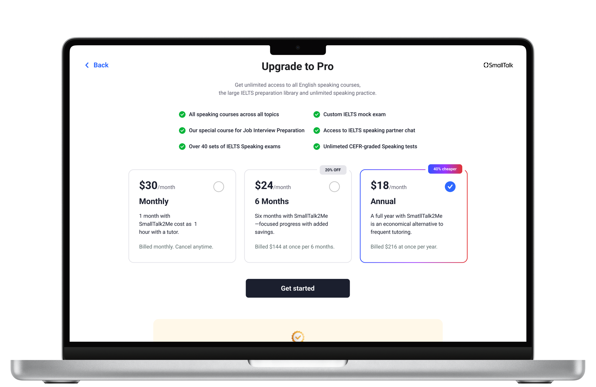 Pricing page redesign