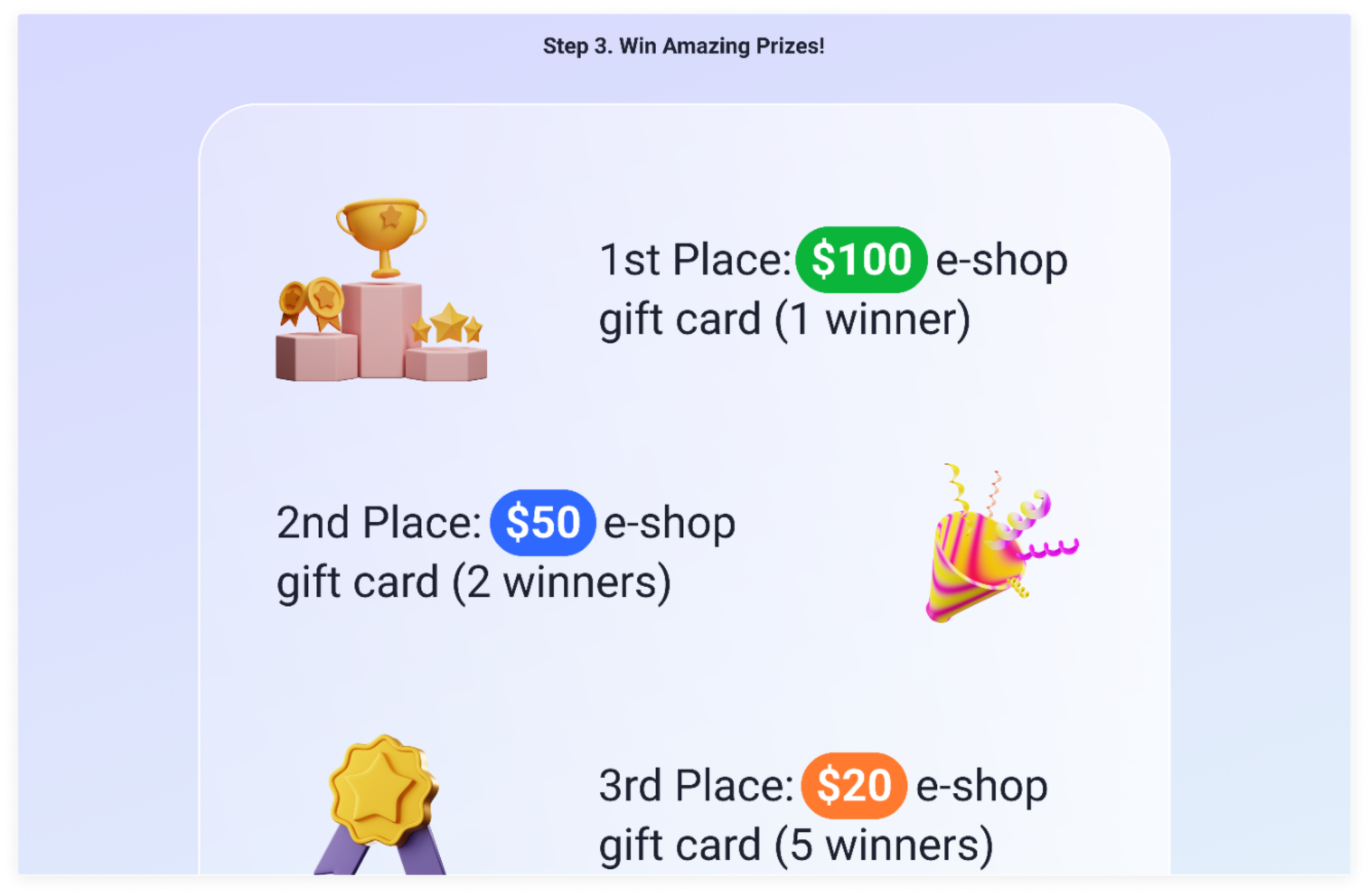 Final campaign assets — winner announcement and UGC showcase