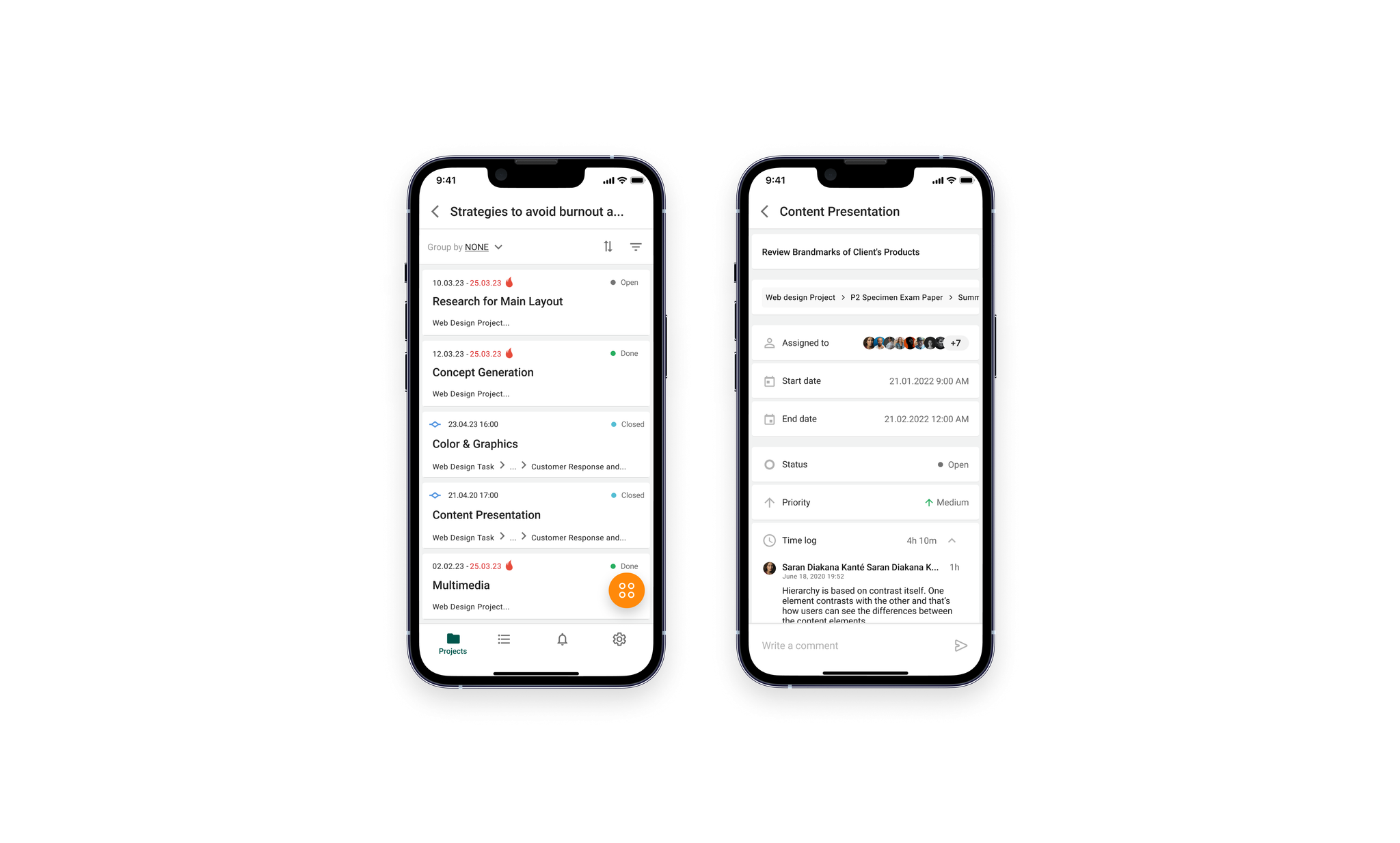 Task list — new mobile layout