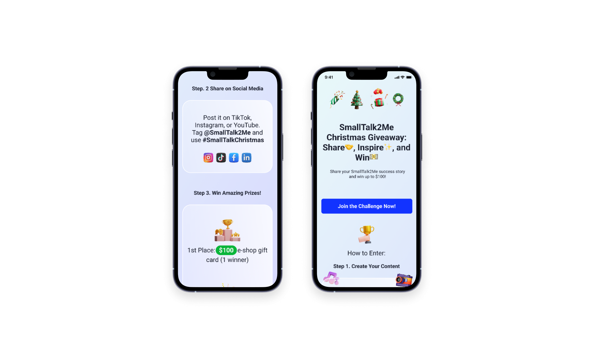 Social post assets and winner announcement